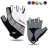 Souke Sports Fahrradhandschuhe Halbfinger Herren Damen Gel Stoßdämpfung Fitness Handschuhe Atmungsaktiv Anti-Rutsch R