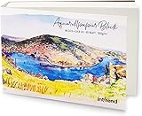 int!rend Aquarellpapier, 300 g, DIN A6, 60 Blatt, Weiß, Papier Block geleimt, Aquarellblock, Watercolour Paper Pad, inklusive einem Wassertankpinsel, Malblock für Aquarell, Acryl, Zeichnen, M