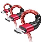USB C Kabel [3 Stück 0.5M+1.2M+2M ] USB to Typ C Kabel Schnelles Laden Galaxy Ladekabel für Samsung S10 S9 S8 Plus Note 10 9 8 A3 A5 2017 LG G5 G6, Huawei P10 P9 (Rot)