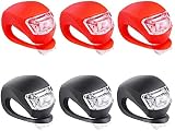 6PCS LED Silikon Fahrradlicht Set, LED Fahrradbeleuchtung Set,Tragbar Fahrrad Vorne Rücklichter Push Cycle Clip Licht,3 Modi Blinklicht wasserdichte Klemmlichter Sicherheitslicht W