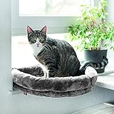CanadianCat Company ® | LOVESEAT Fensterbett | Liegeplatz mit Polsterung | hellgrau | für die Fensterbank | Beobachtungsplatz | 55 x 47 x 7 cm | einfache Befestigung