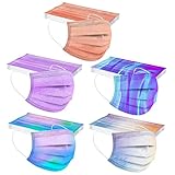 TIANMING 50 Stücke Erwachsene Mundschutz Fischform Masken Blumenmuster Gesichtsmaske Einweg 3-Lagen Mund und Nasenschutz Fisch-Form 3D Atmungsaktiv StaubschutzmaskeMund-T