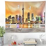 Tapisserie Design Motiv Wandbehang Wandtuch Tischdecke Strandtuch Wall Home Décor Stadtbild hängendes T