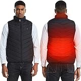 Ayhuang Electric Heated Vest 2 Heating Zones Heating Jacket for Men Women USB Rechargeable Down Heated Vest Quilted Winter Warm Vest Camping Outdoor Hiking Warm Jack