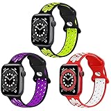 WNIPH Kompatibel mit Apple Watch Armband 38mm 40mm 41mm 42mm 44mm 45mm,Ersatz Armbänder Weiche Silikon Sport Uhrenarmband für iWatch Series 7 6 5 4 3 2 1 SE