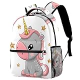 LINGF Einhorn aus goldenem Horn Rucksack Schultasche Rucksack Kindergarten Tagesrucksack Kleinkind Jungen Mädchen Rucksack