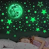 Cytteroa Wandsticker Leuchtaufkleber, 435 Stück Leuchtsticker Wandtattoo Fluoreszierend Wandaufkleber Leuchtsterne Selbstklebend Wandsticker für Kinderzimmer，Baby, Kinder oder S