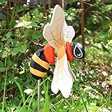 goodjinHH 01 Gartendeko,Holz Bee-Windrad,Windmühlen Garden Bienen Windskulptur,Bunt Windmühle Windradfolie,für Gartendeko Outdoor Deko Gartenkunstdekoration Rasen Dekoration (14.5X9.3cm)