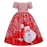 Ansenesna Kinder Weihnachten Kleid Kostüm Mädchen Prinzessin Weihnachtsmann Drucken Elegant Weihnachts Kleid Für Party