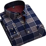 Aicfikrye Herren-Fleece-Hemd für Herbst und Winter, kariert, dickes Fleece-Futter, lässiges Flanell-Kleid, Hemd, Z01, XXXXX-Larg