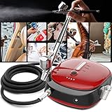 ZRZJBX Airbrush-Kompressor-Kit, Dual-Action-Airbrush-Anzug mit 1000mAh Lithium-Akku, 0,3-mm-Düse und 7-CC-Becher, Sprüh-Airbrush-Pistole für Modell, Maniküre, Kuchen, Kosmetik, M
