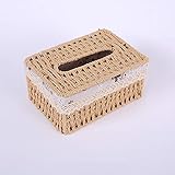 VINTAG Woven-Gewebe-Kasten-Halter-Rechteck, dekorative Serviettenhalter Pumping Papier-Fall-Zufuhr, Facial Tissue Box for Home Office Car Automotive Dekoration (Color : Beige)