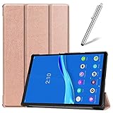 Artfeel Hülle für Lenovo Tab M10 Plus TB-X606F,Ultra Dünn Leicht PU Leder Tasche Schutzhülle Schlank Flip Folio Dreifach Ständer Tablet Hülle,Roség