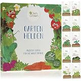 Kinder Pflanzen Set: Tolles Kinder Anzuchtset mit 10 Sorten Pflanzen Samen – Gemüse Samen, Erdbeeren Samen, Kräuter Samen – Mini Garten Starter Kit – Saatgut Gemüse – Pflanzen Züchten mit OwnGrow