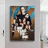 shanqingshuixiu James Bond 007 Klassisches Filmplakat Keine Zeit zu Sterben Kunst Leinwand Malerei Wandkunst Bild Für Wohnzimmer Wohnkultur B2606 40×50CM