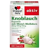 Doppelherz Knoblauch Kapseln mit Mistel und Weißdorn – Arzneimittel zur Vorbeugung allgemeiner Arterienverkalkung – 480 Kap