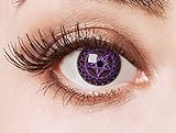 aricona Kontaktlinsen - Schwarze Kontaktlinsen mit lila Pentagramm - Farbige Kontaktlinsen ohne Stärke für Karneval, Cosplay, Manga, Motto-Partys, 2 Stück