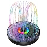 AISITIN LED Solar Springbrunnen 5.5W Buntes Solarbrunnen für außen 2022 Upgrade,Solar Teichpumpe mit 7 Effekte Solar Wasserpumpe Solar Schwimmender Fontäne für Garten Fischteich Wasserspiel Vogel-B