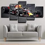 Airxcn Leinwand Bild 5 Teil Panels Wandkunst Druck Vollständig Formel 1 Rennwagen Schwarz Modern Home Decoration Poster Bereit zum Aufhängen für Home Office Artwork