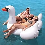 Aufblasbarer Pool Float - Swan Mount Floating Row mit Flügeln Anti-Umsatz, Fun Pool Sommer Pool Floß Lounge Strand Party Spielzeug für Kinder Erw