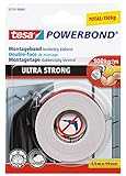 tesa Powerbond ULTRA STRONG - Doppelseitiges, extra starkes Montageband zur permanenten Befestigung im Außen- und Innenbereich - 1,5