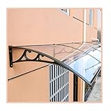 LIXIONG Vordach für Haustür, Pultbogenvordach Pultvordach, Überdachung Türdach Balkon aus Polycarbonat Aluminium Halterung, Haustürvordach für Draußen Sonnenschutz Reg