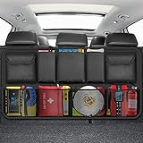 ZOVHYYA Kofferraum Organizer mit 9 Pocket Auto Aufbewahrungstasche mit 3 Verstellgurten Wasserdichte Kofferraumtasche Auto aus Oxford-Stoff für SUV und Viele Fahrzeug