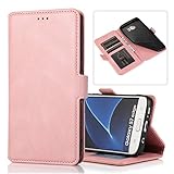 LODROC Galaxy S7 Edge Hülle, TPU Lederhülle Magnetische Schutzhülle [Kartenfach] [Standfunktion], Stoßfeste Tasche Kompatibel für Samsung Galaxy S7Edge/G935F - LOKLT0100254 Rosa G