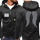 KJGLXD Men's Hoodie Sweater Print The Walking Dead Velvet Padding Casual Youthful Unisex Plush Cardigan Jacket Suitable for W