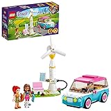 LEGO 41443 Friends Olivias Elektroauto Set, Spielzeug ab 6 Jahren mit Mini Puppen Olivia & Mia und Spielzeugauto, Lernspielzeug