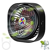 EasyULT USB Ventilator, Tragbarer Mini Tischventilator, 3-Gang-Steuerung 360°Drehung, Leise Miniventilator USB Lüfter für Heim, Büro Freien（Schwarz）