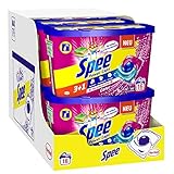 Spee Power Caps Color 3+1, Colorwaschmittel, 128 (8 x 16) Waschladungen, Reinheit, Strahlkraft und Frische für deine Buntwäsche zum schlauen Preis, 20-60°