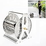 OHKKSD Gartenschlauchaufroller,Gartenschlauchaufroller Heavy Duty,Edelstahl-Schlauchaufroller,Mobiles Gartenschlauch- und Aufroll-Kit,Wand-/Bodenmontierte Metall-W