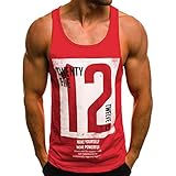 Modisches Tank-Top für Herren, modisch, lässig, schmal, bedruckt, ärmellos, Tank-Top, T-Shirt, Unterhemd, Fitnessstudio, Unterhemden, Tops für Laufen, Work