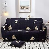 Sofabezug Sofaüberwürfe Hussen,1/2/3/4 Sitzer Elastische Rutschfeste Universal Sofa Cover Cartoon Segelboot Gedruckt All-Inclusive Staub Stretch Möbel Protektor Sessel Couch Abdeckung, 4, S