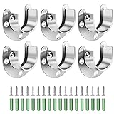 YEYIT Rundrohr-Halterung 6 Stück Kleiderstangenhalter Schrank 25mm Stangenhalter Kleiderstangenhalterungen Schrankstangen Halter für Schrankrohr-Stange Kleiderstange Schrank Garderobenstang