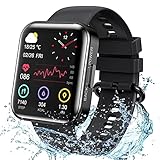 KOSPET Smartwatch, 1.71 Zoll Voll Touchscreen Armbanduhr, Fitness Tracker mit Blutdruckmessung Pulsuhr Schlafmonitor, IP68 Wasserdicht Sportuhr mit Schrittzähler Stoppuhr Smart Watch für Damen H