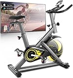 Profun Ergometer Heimtrainer Fitnessfahrrad 150 kg mit App-Verbindung, 18 kg Schwungrad Fitnessbike mit H