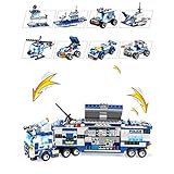 XYG City Police Theme Helikopter und Boat Building Blocks SWAT Polizeiauto Minifigur und Waffe, Montagespielzeug für Kinder, kompatibel mit Lego (1351 Stück) (762 Stück)