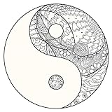 Wandtattoo Mandala Yin und Yang mit Ornamenten Wandsticker Wanddeko W