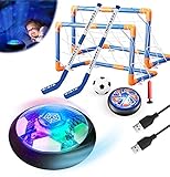 Magicoco 3in1 Hover Fußball Hockey Balls Kinder Spielzeug Set Stern Nachtlicht Interaktive Sportspiele USB Wiederaufladbare Eva Stoßstange Geschenk für 6-16 Jungen Mädchen Geburtstag W