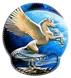 Mauspad mit Handgelenkstütze Pegasus Mondtier Pferd Ergonomische Mausmatte rutschfeste Gummibasis Memory Foam Mousepad Maus-Handgelenkstütze für Laptop-Computer Home O