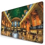 Nettes Mauspad ，Grand Central Terminal New York City,Rechteckiges rutschfestes Gummi-Mauspad für den Desktop, Gamer-Schreibtischmatte, 15,8 'x 29,5'