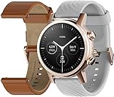 WearOs Smartwatch für Motorola Moto 360 3. Generation, Edelstahl-Gehäuse mit 20 mm Band, ganztägige Batterie, Rose g