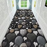 Anti-Rutsch-Matten Graue Liebe Stone Road weiche rutschsichere feuchtigkeitsfest Boden Langer Läufer Teppiche Matte for Flur/Küche/Schlafzimmer/Treppen Größe: 80x400cm Hall Rug