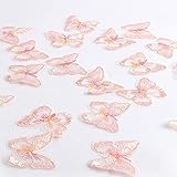 20 Stück Spitze Organza Stickerei Schmetterling Applique Patches Sticker Aufnäher Applikation Flicken zum Aufnähen Gestickte Basteln und Dekorieren Kleidung Gardine Tischtuch Taschen Schal,Rosa #14