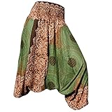 PANASIAM Aladin Pants Unisex-Modell Peacock 'V' I 100% natürliche Viskose - angenehm weich & leicht I hochwertiger Gummibund - für dauerhaft bequemen Sitz I H