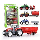 HUSHUI 4 Stück Legierung Traktor Spielzeug Set Engineering Auto Modell Bauernhof Fahrzeuge Spielzeug Traktoren Auto Spielzeug Für Kinder Kinder Jung