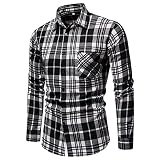 Shirt Herren Casual Fashion Plaid Herren Langarmhemd Slim Pocket Work Bankett Hochzeit Basic Klassisch Frühling und Herbst Neues Herren H