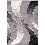 Carpeto Rugs Modern Designer Teppich - Kurzflor - Weich Teppich für Wohnzimmer, Schlafzimmer, Esszimmer - ÖKO-TEX Wohnzimmerteppich - Teppiche - grau - 250 x 350